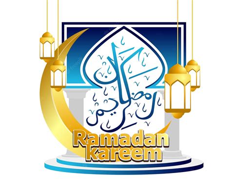 Premium Vector Ramadan Kareem With Arabic Calligraphy