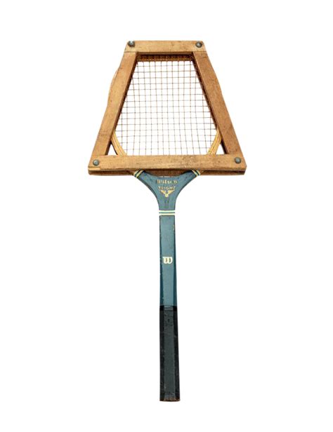 A Classic Wooden Tennis Racquet By Wilson With Its Original Wooden