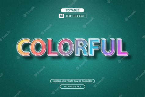 Premium Vector Colorful Text Effect
