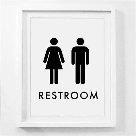 Print free restroom signs, save money with free signs that you can use at school, college, business, store, gym, church, office, private college or other facility. Restroom Sign Bathroom Printable Sign Bathroom Printable ...