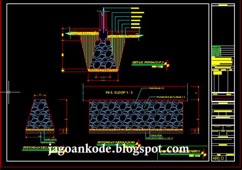 Detail Pondasi Pembantu Gambar Autocad Dwg Cakrawalanet