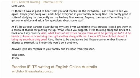 Maybe you would like to learn more about one of these? IELTS Writing Lesson 2 - General Task 1 Informal Letter ...
