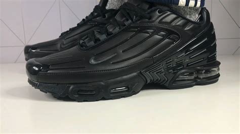 Nike Air Max Plus 3 Leather Black Dark Smoke Grey Unboxing And On