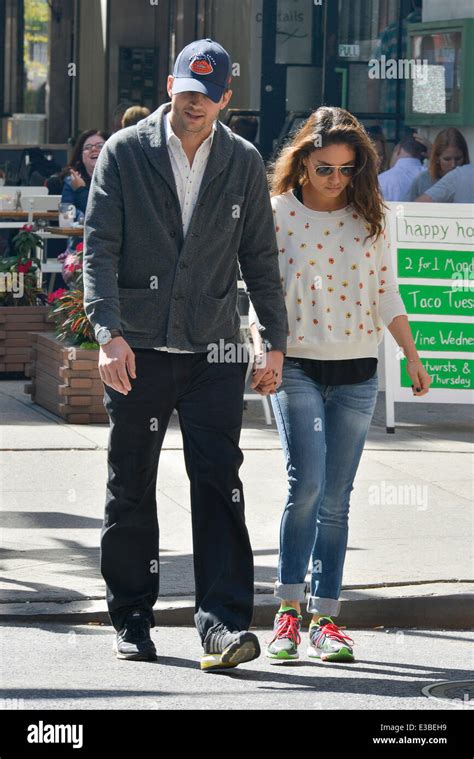 Ashton Kutcher And Mila Kunis Taking A Stroll In Soho Featuring Ashton