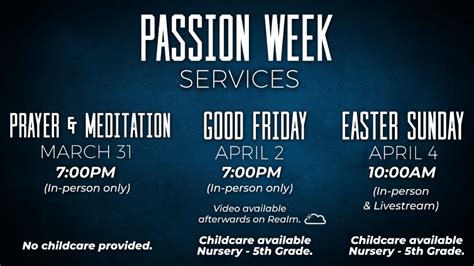 Passion Week Services Slide 2021 Kings Chapel