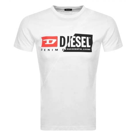 Diesel Diesel T Diego Cuty Logo Printed T Shirt White Diesel From