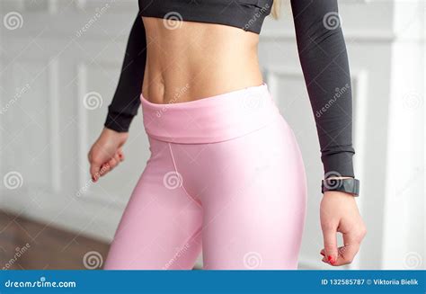 Close Up Athletic Female Body Slim Elegant Waist Of A Stylish Fitness Model With Perfect Figure