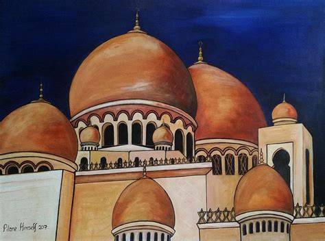 Sheikh Zayed Mosque Painting By Percy Pilane Pixels