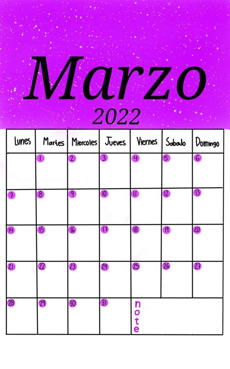 Calendario Marzo 2022 Para Imprimir