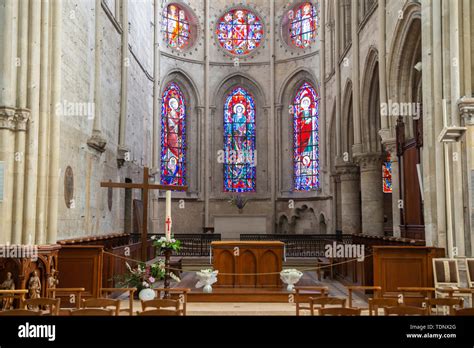 Interior View Of Eglise Notre Dame In Moret Sur Loing Seine Et Marne