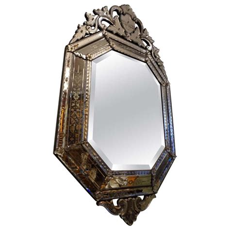 Beautiful Venetian Etched Glass Mirror At 1stdibs