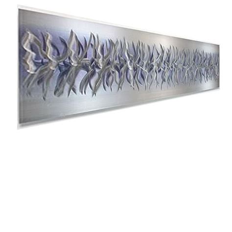 Purple Array Silver And Purple Accented Modern Metal Wall Sculpture