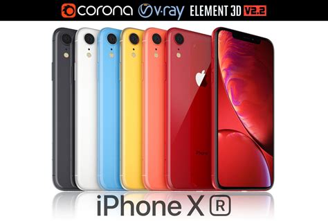 Apple Iphone Xr All Colors 3d Model Max Obj Mtl 3ds