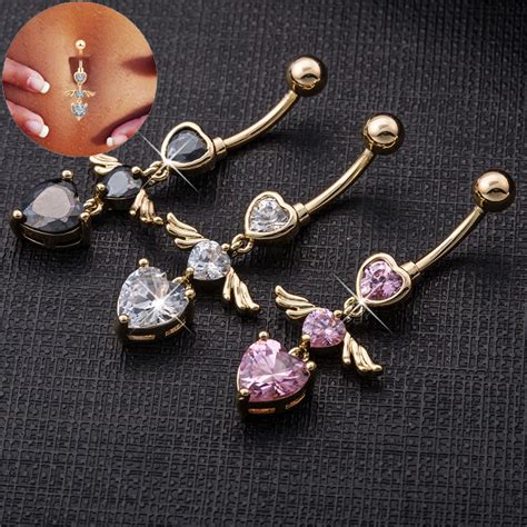T Package Piercing Jewelry Piercing Tragus Body Fine Piercing Navel Belly Ring With Heart