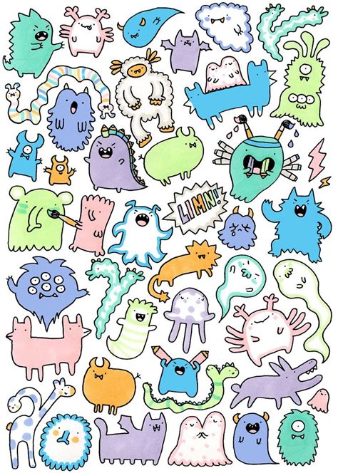 Kirakiradoodles Doodle Monsters For Limn Illustration Exhibition In