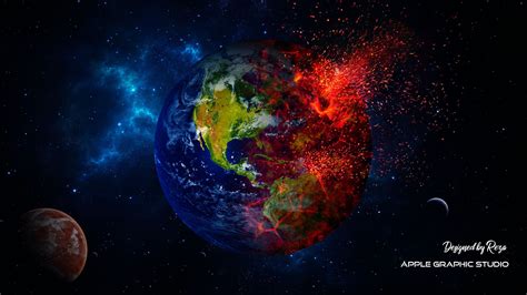 Exploding Earth Space Graphic Photoshop Manipulation