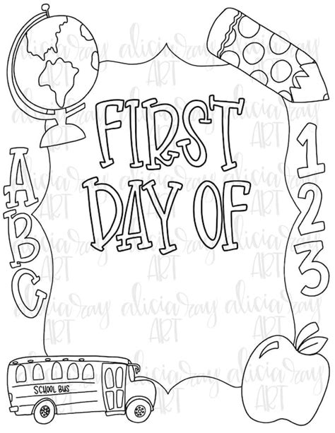 First Day Of School Coloring Pages