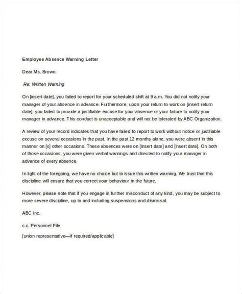 Guidelines for writing employee warning letter: 13+ Employee Warning Letter Template - PDF, DOC | Free ...