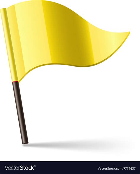 Yellow Waving Flag Royalty Free Vector Image Vectorstock