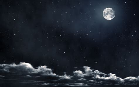 Download Moon Stars Clouds Wallpaper Hd High Definition By Jonknapp