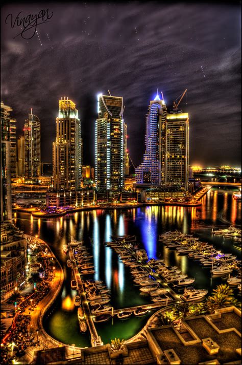 Dubai Marina Night Hdr By Vinayan On Deviantart