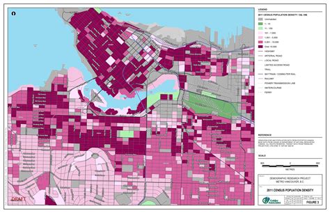 2011 Census Population Density At Three Scales In Vancouver