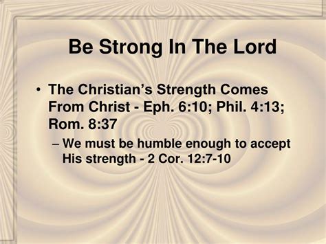 Ppt Be Strong In The Lord Powerpoint Presentation Free Download Id