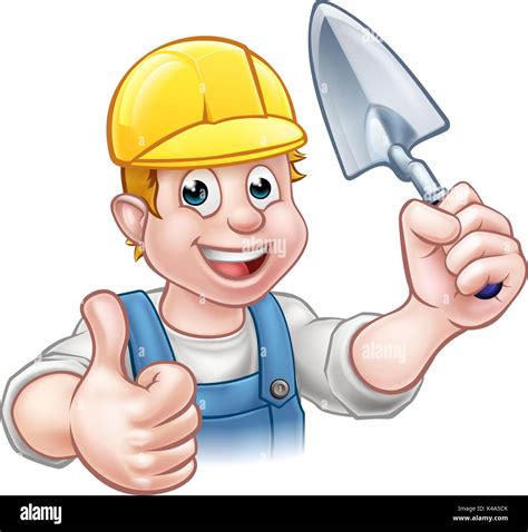 Smiling Bricklayer Holding Trowel Hi Res Stock Photography And Images