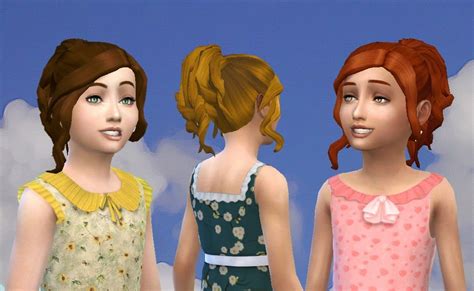 Mystufforigin Curly Ponytail For Girls ~ Sims 4 Hairs