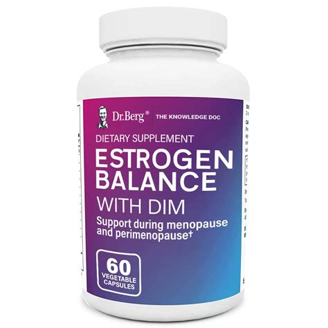 Buy Dr Bergs Estrogen Balance With Dim Diindolylmethane Natural Estrogen Supplements For