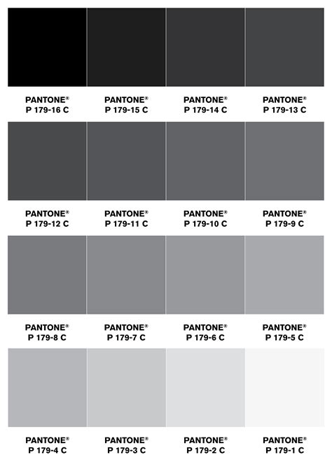 Pantone® Greys As A Poster Black Paint Color Paint Color Palettes