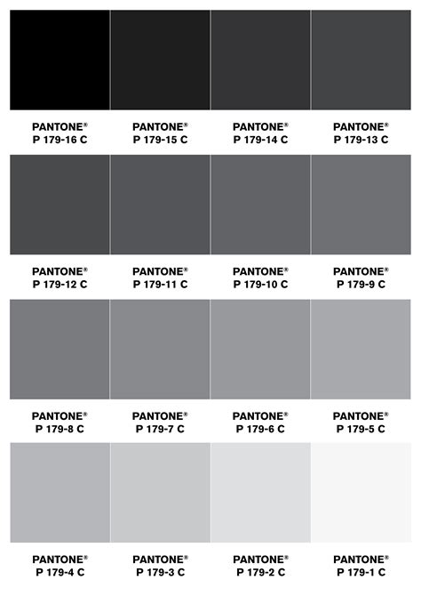 This idealized model is the essential principle of how dyes and inks are used in color printing and photography where the perception of color is elicited after white light passes through microscopic stacks of partially. PANTONE® greys as a poster | Pantone colour palettes, Grey ...