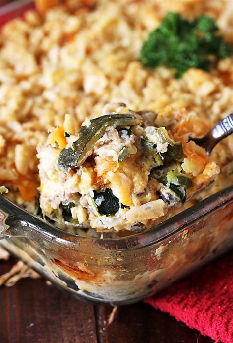 Maybe you would like to learn more about one of these? Cheesy Zucchini & Sausage Casserole | The Kitchen is My ...