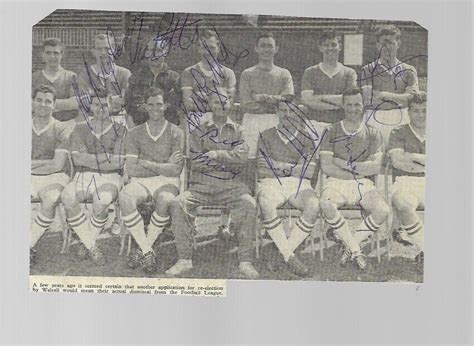 1960 Walsall Team Picture With 8 Hand Signed Autographs Ebay