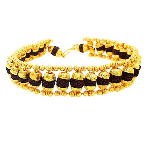 Buy Saizen 22k Gold Plated Rudraksha Bracelet For Men And Womengold
