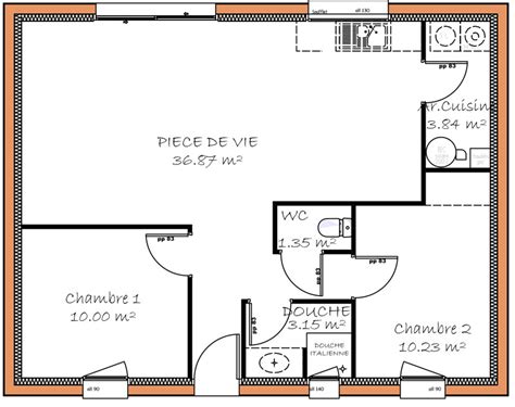 Maison Decor Incredible Excellent Plan Petite Maison Plain Pied Chambres