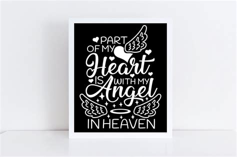 Part Of My Heart Is With My Angel In Heaven Svg Memorial Svg By