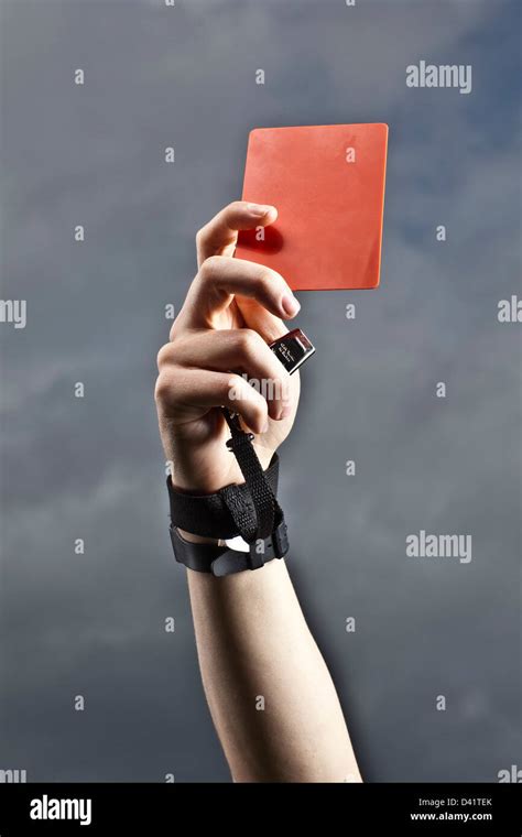 Referee Holding Red Card Football Stock Photo Alamy