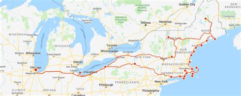 Printable New England Road Trip Map Interactive Map