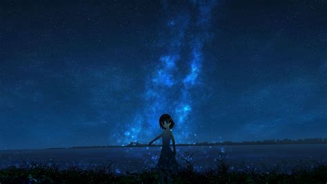 X Starry Sky Anime Girl K K Hd K Wallpapers Images Porn Sex Picture