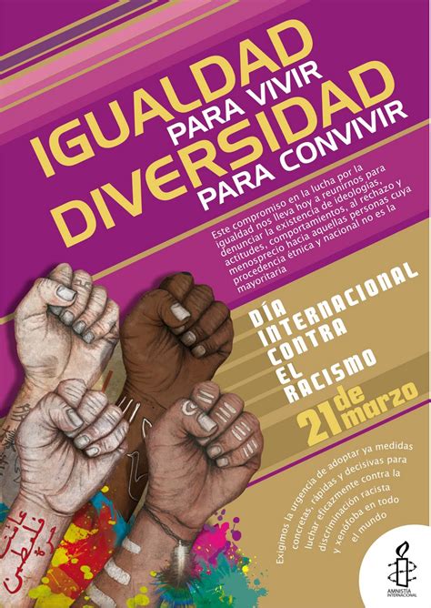 afiche día internacional contra el racismo portafolio de trabajos