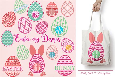 Easter egg monogram frames svg, cricut easter svg, egg svg, easeter svg