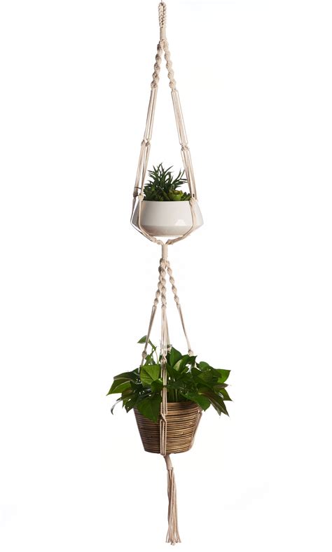 60 2 Tier Woven Plant Hanger Tiered Woven Plant Hangers