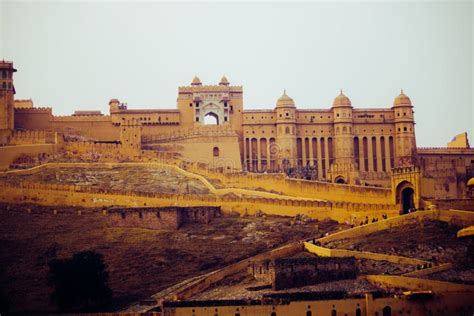 Aesthetic View Of Amer Fort Heritage In Jaipur India Stock Image