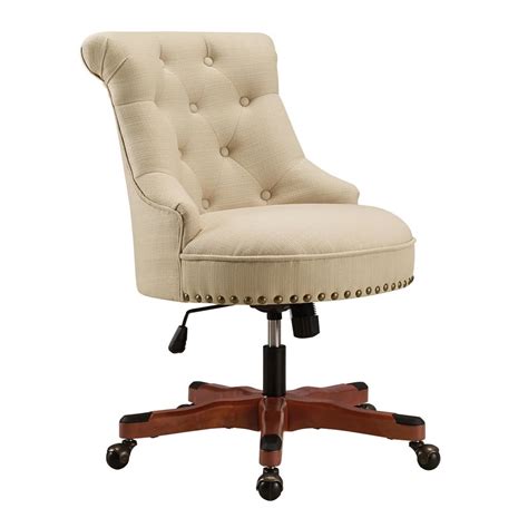 The chair is durable and is meant for full day use. Linon Home Decor Sinclair Beige Office Chair-THD01960 ...
