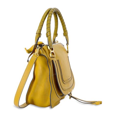 Chloe Marcie Small Leather Satchel Handbag Curry Yellow 3s0860 161