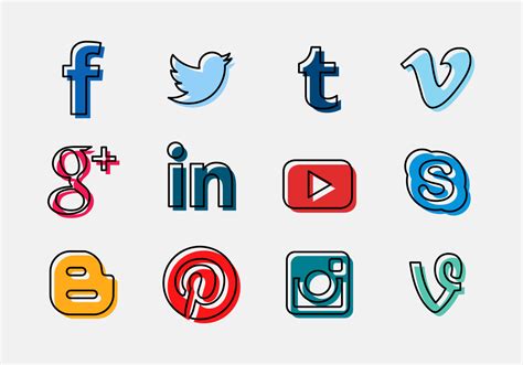 Social Media Icon Set 98704 Vector Art At Vecteezy