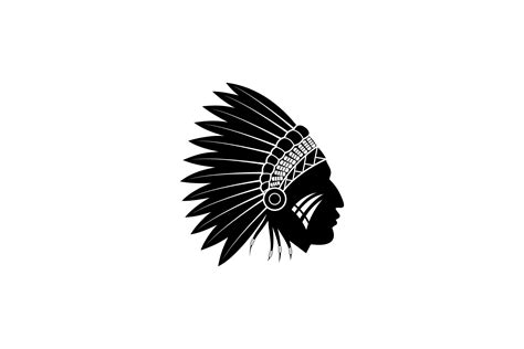 American Native Chief Head Indian Logo Graphic By Quatrovio Creative