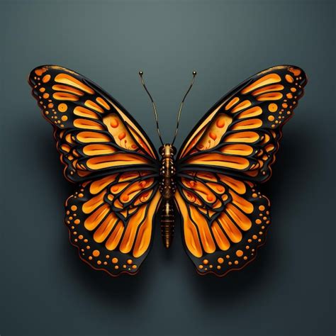 Premium Ai Image 3d Monarch Butterfly Isolated