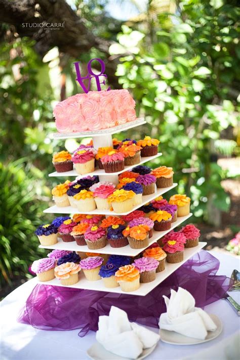 Bright And Colorful Wedding Cupcakes